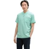 TOM TAILOR - Shirt - Mintgroen - Katoen - Polokraag - Kwartmouw