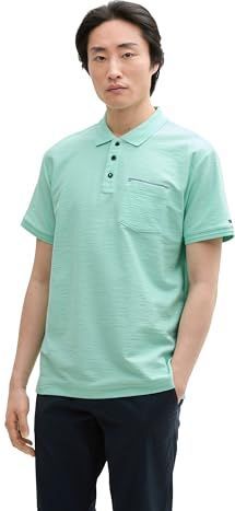 TOM TAILOR - Shirt - Mintgroen - Katoen - Polokraag - Kwartmouw