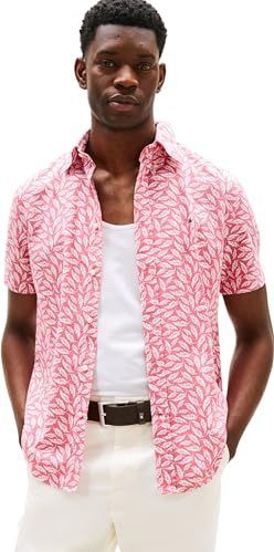 TOMMY HILFIGER Overhemd  rosa / wit