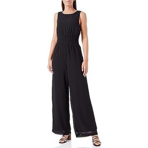 VERO MODA Vmamanda S/L Lace Wide Exp Ga Jumpsuit voor dames, zwart, S