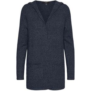 Vero Moda Vmdoffy Ls Open Hood Cardigan Ga Noos Vest dames, Navy Blazer/Detail: w. Black Melange, XL