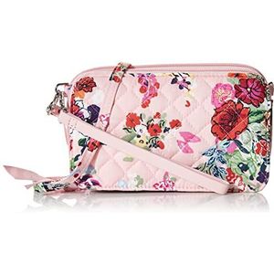 Vera Bradley Dames katoen alles in één crossbody portemonnee met RFID-bescherming, Hope Blooms Pink - Gerecycled Katoen, One Size