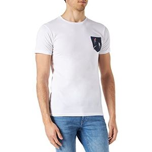 Frenchcool Heren T-shirt, wit, met zak
