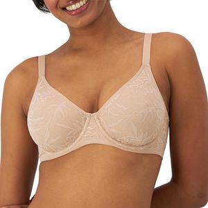 Bali Women's Breathe Lace Underwire, Breathable Modal Bra, Convertible Straps, Almond