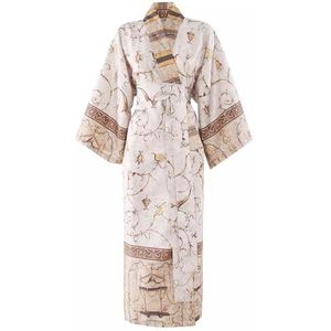 BASSETTI OPLONTIS kimono van 100% katoensatijn in de kleur beige 4M, maat: S-M - 9331459