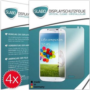 4 x Slabo displaybeschermfolie Samsung Galaxy S4 displaybescherming beschermfolie folie ""Crystal Clear"" onzichtbaar MADE IN GERMANY