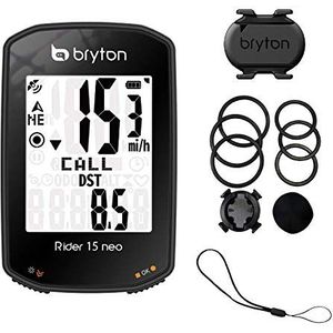 Bryton Rider 15 Neo C, Ciclo Computer GPS, Display da 2"" con Sensore di Cadenza ANT+/Bluetooth, Nero
