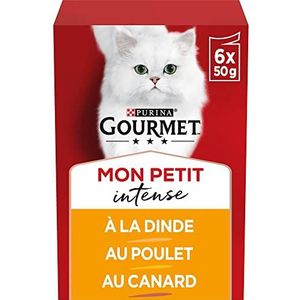 GOURMET Mon Petit met Kip, Kalkoen, Eend Kattenvoer nat 6 x 50g (48 Portiezakje; 2,4kg)
