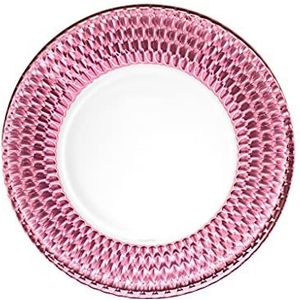 Villeroy en Boch - Boston col. Plaatsbord roos, filigraan vormgegeven, mooi vormgegeven dinerbord met roze accent, kristalglas