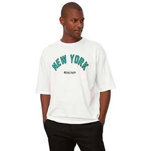 TRENDYOL T-shirt voor heren, wit, XL