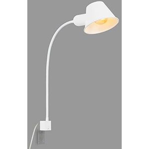 BRILONER - bedlamp flexibel, bedlamp verstelbaar, tuimelschakelaar, 1x E27 fitting max. 10 Watt, incl. snoer, wit, 63 cm