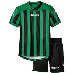 Legea heren jongens voetbal kit shirt Short broeken kleine arm zaalvoetbal Salonicco groen/zwart (XXS)