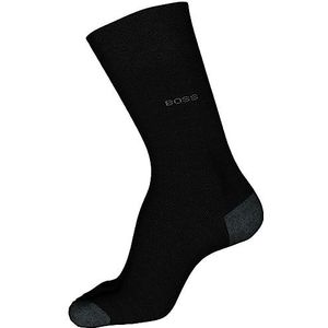 BOSS Mens Matt Combed Cotton Heel Toe Casual Sock, Black, 7-13 US