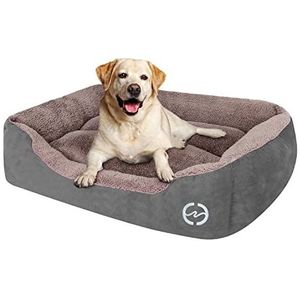 PUPPBUDD Hondenbedden voor middelgrote honden, rechthoekig wasbaar hondenbed, comfortabele en ademende huisdierbank, opwarmend, orthopedisch hondenbed voor middelgrote honden