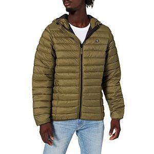 Blend 20712462 BHRomsey Hood Gewatteerde jas voor heren, overgangsjas, licht gevoerde jas met capuchon, regular fit, 180523_Winter Moss, M