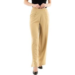 ONLY Onlsania High Waist Button Pant JRS stoffen broek voor dames, pale kaki, M