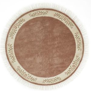 -LUXOR- living Tapijt Gala handgeknoopt premium tapijt van 100% wol - hoogwaardig duurzaam knooptapijt 150 cm rond oudroze