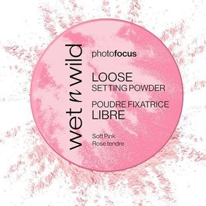 Wet n Wild Photo Focus Losse Fixeerpoeder, Zijdezachte Gewichtloze Fixeerpoeder om te Fixeren, Matteren, Olie Absorberen en Bakken, Zachte-Focus Effect, Soft Pink, 20g
