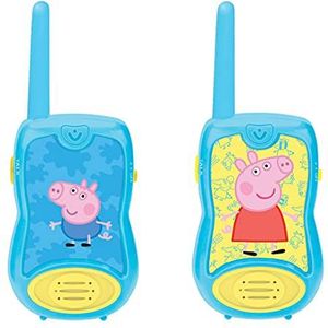 Lexibook 8597478 TW12PP Peppa Pig Walkie-talkies, voor kinderen, riemclip, batterij, blauw