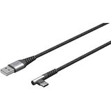 goobay 64655 - USB-A naar USB-C kabel met 90 graden hoek/snellader met 60 W en 20 V/metalen stekker met knikbescherming / 0,5 m