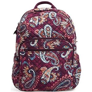 Vera Bradley Iconic Campus Backpack, Signature Cotton boekentas voor dames, Paisley Jamboree - gerecycled katoen, Eén maat