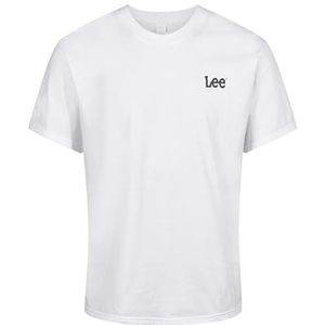 Lee Heren T-shirt korte mouw in wit standaard pasvorm met ronde hals en merklogo - 100% katoen super zachte en comfortabele loungewear, Wit, S