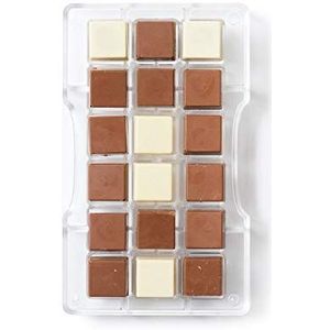 Decora Chocolade vorm vierkant, transparant, 200 x 120 x 23 mm