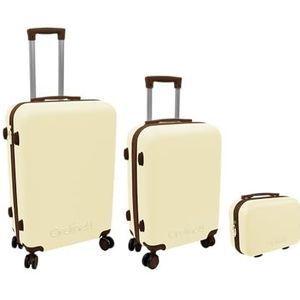 Ordinett Voyager Set van 3 beauty+ handbagage + middelgrote koffer, wit, 15 l + 43 l + 60 l, 3 stuks