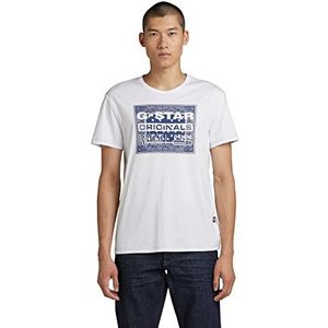 G-STAR RAW Heren Bandana R T-shirt, wit (White D23158-336-110), XS, wit (White D23158-336-110), XS