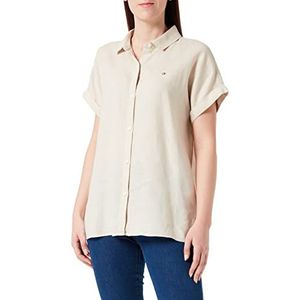 Tommy Hilfiger Damesblouse van linnen, beige (licht sandalwood), 36 NL