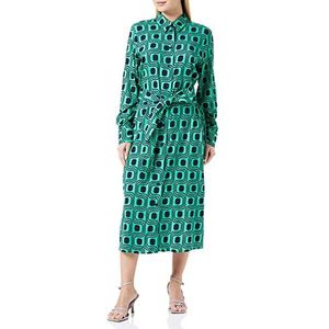 Seidensticker Damesjurk, regular fit, blousklänning, Långärmad jurk, groen, 38