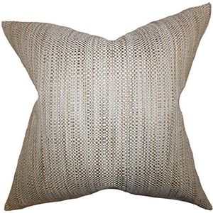 The Pillow Collection Zebulun Geweven kussensloop, polyester, bruin, 7485 x 7485 x 2616 cm