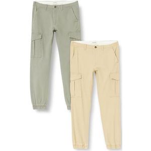 JACK & JONES JPSTMARCO JJJOE Cuffed 2PK MP, Crockery/Pack: sedona Sage, 34W x 32L