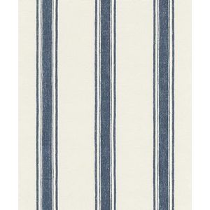 Rasch Behang 555646 - vliesbehang met strepen in wit en blauw, gestreept behang uit de collectie Lirico