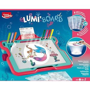 MAPED Creativ - Lumi'Board De wereld van de zeemeerminnen – lichtmachine om te leren tekenen – speelgoed voor creatieve vrije tijd – lichtbord voor kinderen vanaf 4 jaar