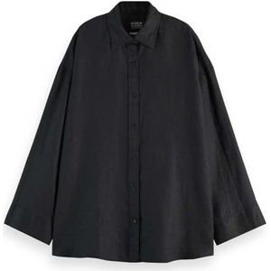 Scotch & Soda Core Linen Shirt, zwart 001, 34