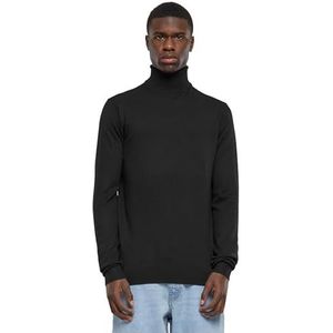 Urban Classics Gebreide turtleneck sweater sweatshirt voor heren, zwart, M