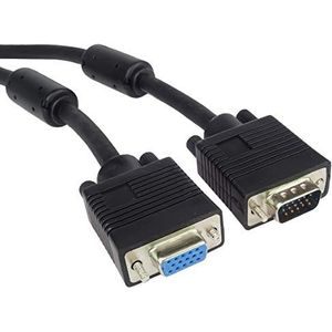 PremiumCord VGA verlengkabel 5 m, M/F, HQ (coax), SVGA video monitor coaxiale kabel voor FULL HD 1080p, DDC2, zwart, kpvc05
