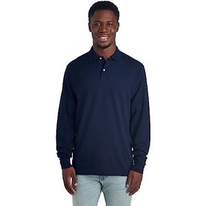 Jerzees Heren Spot Shield poloshirt met lange mouwen, Lange mouw - Navy, XL