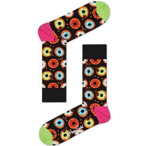 Happy Socks Donut, Kleurrijke en Leuke, Sokken voor Dames en Heren, Zwart-Groente-Roze (36-40)