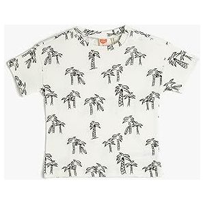 Koton Babyboys T-shirt met korte mouwen en ronde hals, ecru (010), 2-3 Jaar