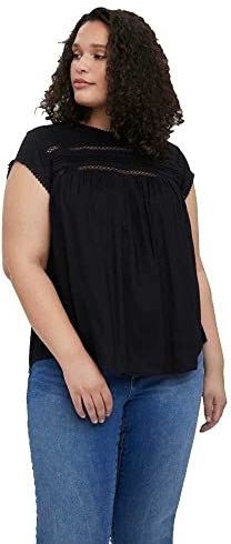 VERO MODA CURVE Top met Plooien Zwart