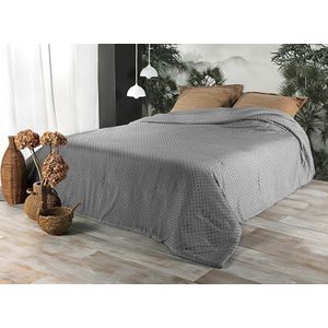 LINDER Sprei met pompon, grijs, 180 x 240 cm