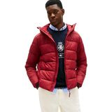 Tommy Hilfiger - Mw0mw41983 - Jas - Geweven Textuur - Halfzware Puffer Jacket met Capuchon