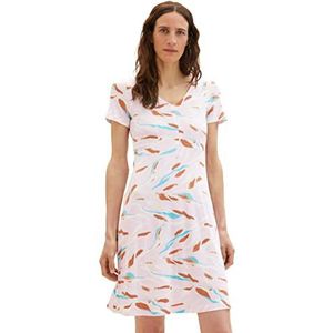 TOM TAILOR Dames Jurk 1035234, 31762 - Lilac Abstract Leaf Design, 38