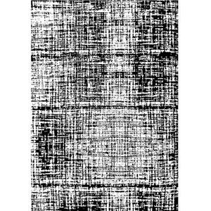 Homemania Bedrukt tapijt Mad 1, bedrukt, wit, zwart, uit micropolyamid, 80 x 200 cm