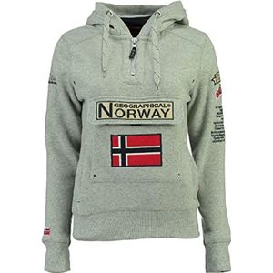 Geographical Norway GYMCLASS - Vrouwen Sweatshirt Hoody And Pockets Kangaroo Vrouwen Sweatshirt Lange Mouwen Sweater Winter Comfort - Hoodie Jacket Tops Sport Katoen (LICHTGRIJS M - MAAT 2)