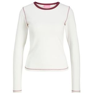 JACK & JONES Jxbarbara STR Ls Contrast Tee JRS, cloud dancer, XL