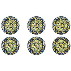 Excelsa Trinacria Set van 6 pizzaborden, porselein, diameter 31,5 cm.