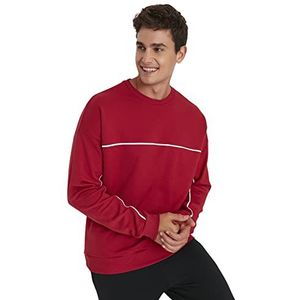 TRENDYOL MAN Sweatshirt van 100% katoen - Bordeaux - Regular M Burgundy, Bourgondy, M